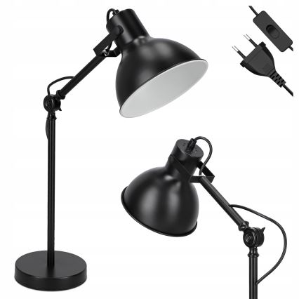 Lampe de table 1xE27/40W/230V noire
