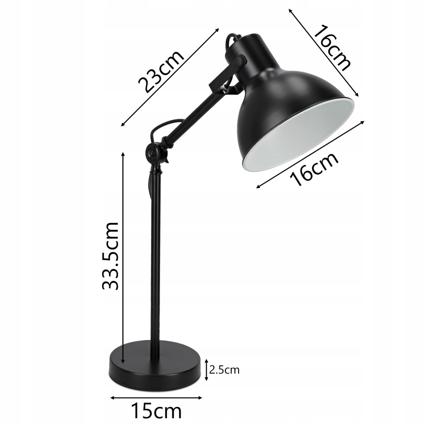 Lampe de table 1xE27/40W/230V noire
