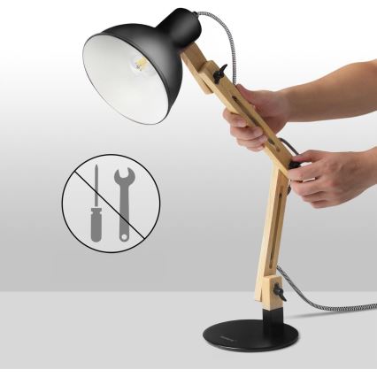 Lampe de table 1xE27/40W/230V noire