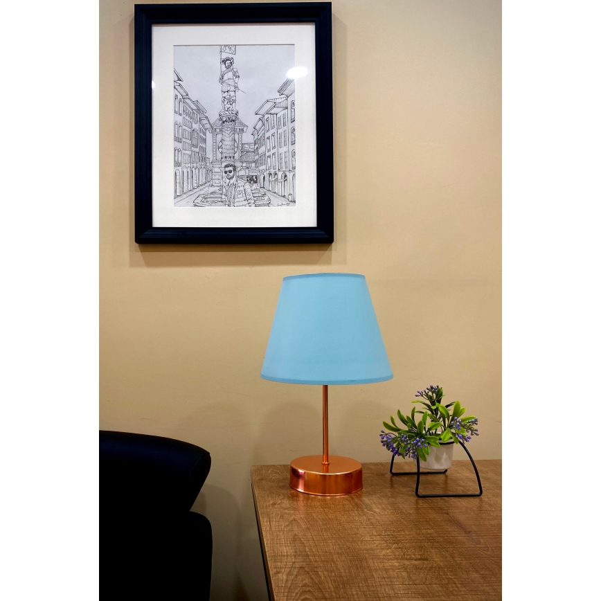 Lampe de table 1xE27/60W/230V bleu/cuivre