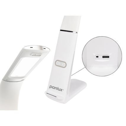 Lampe de table à intensité variable avec charge sans fil et détecteur LORD EVO LED/8W/230V 3000K/4500K/6000K blanc