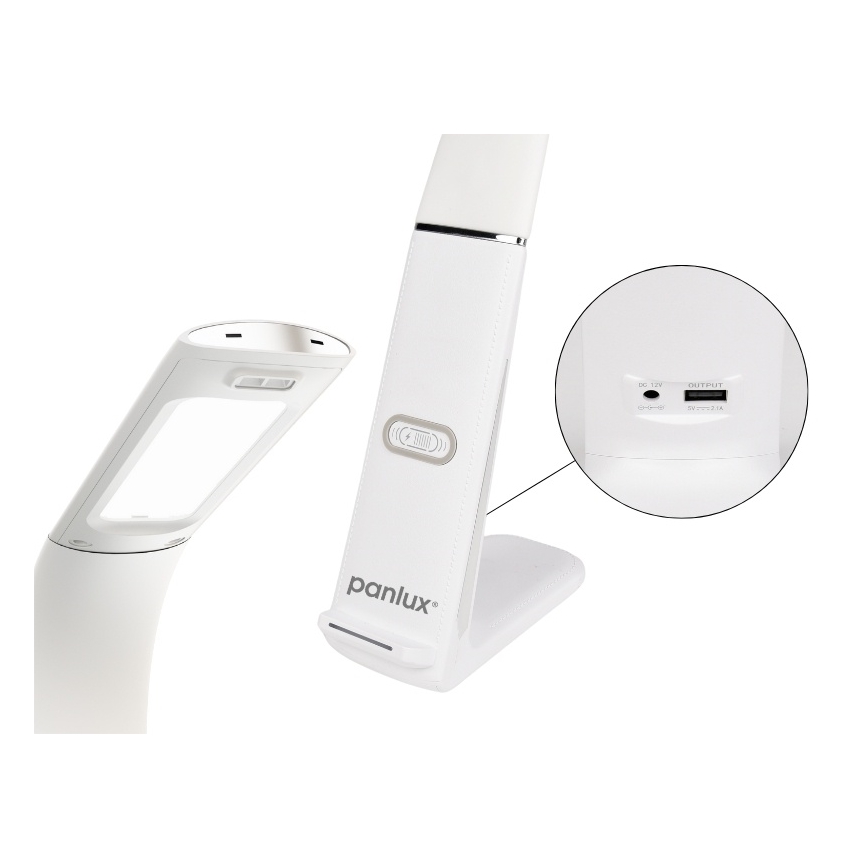 Lampe de table à intensité variable avec charge sans fil et détecteur LORD EVO LED/8W/230V 3000K/4500K/6000K blanc