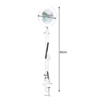 Lampe de table à intensité variable avec loupe LED/6W/5V 3000K/4000K/6000K blanc