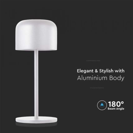 Lampe de table tactile rechargeable et à intensité variable LED/1,5W/5V 2700-5700K IP54 2200 mAh blanc