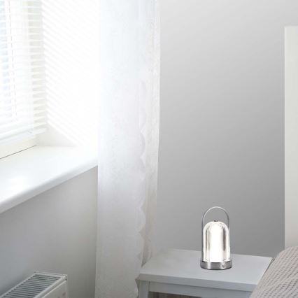 Lampe de table tactile rechargeable et à intensité variable LED/1W/5V 3000-6000K 1800 mAh chrome mat