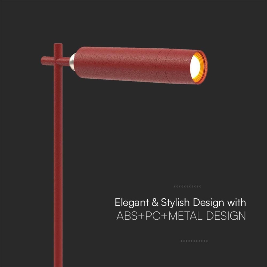 Lampe de table rechargeable à intensité variable magnétique LED/3W/5V 4000K 1500 mAh rouge
