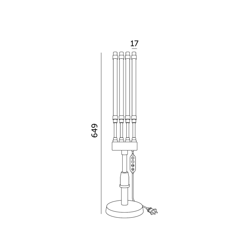 LED à intensité variable flexible lampe de table pour la culture des plantes VITARO 4xLED/10W/230V noir
