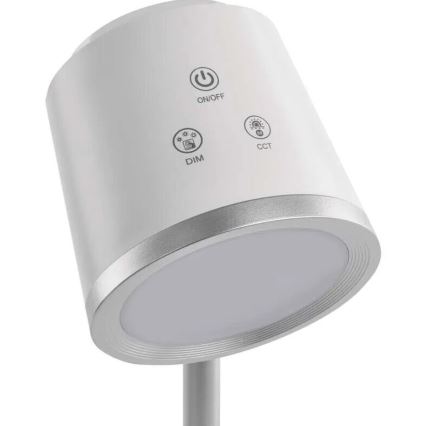 Lampe de table à intensité variable rechargeable 4en1 LED/6W/3,7V 3000K/4000K/6500K 1500mAh blanc