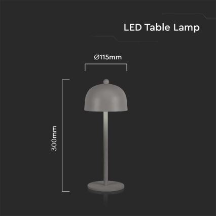 Lampe de table tactile à intensité variable rechargeable LED/1W/5V 3000-6000K 1800 mAh gris