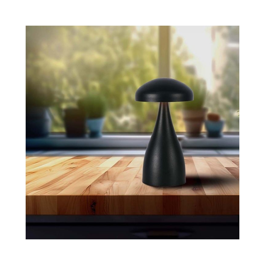 Lampe de table tactile rechargeable et à intensité variable LED/1W/5V 3000-6000K 1800 mAh noir
