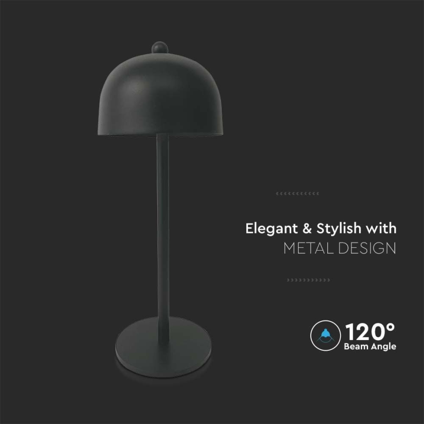 Lampe de table tactile rechargeable et à intensité variable LED/1W/5V 3000-6000K 1800 mAh noir