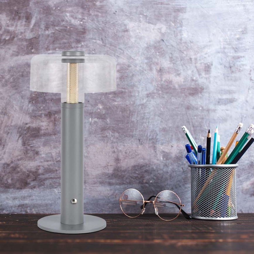 Lampe de table tactile rechargeable et à intensité variable LED/1W/5V 3000K 1800 mAh gris
