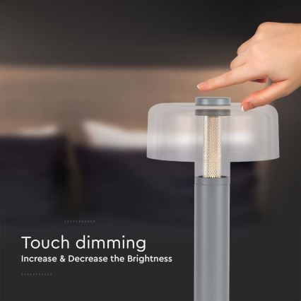 Lampe de table tactile rechargeable et à intensité variable LED/1W/5V 3000K 1800 mAh gris