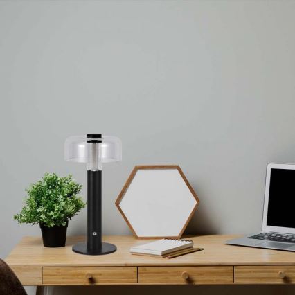 Lampe de table tactile rechargeable et à intensité variable LED/1W/5V 3000K 1800 mAh noir