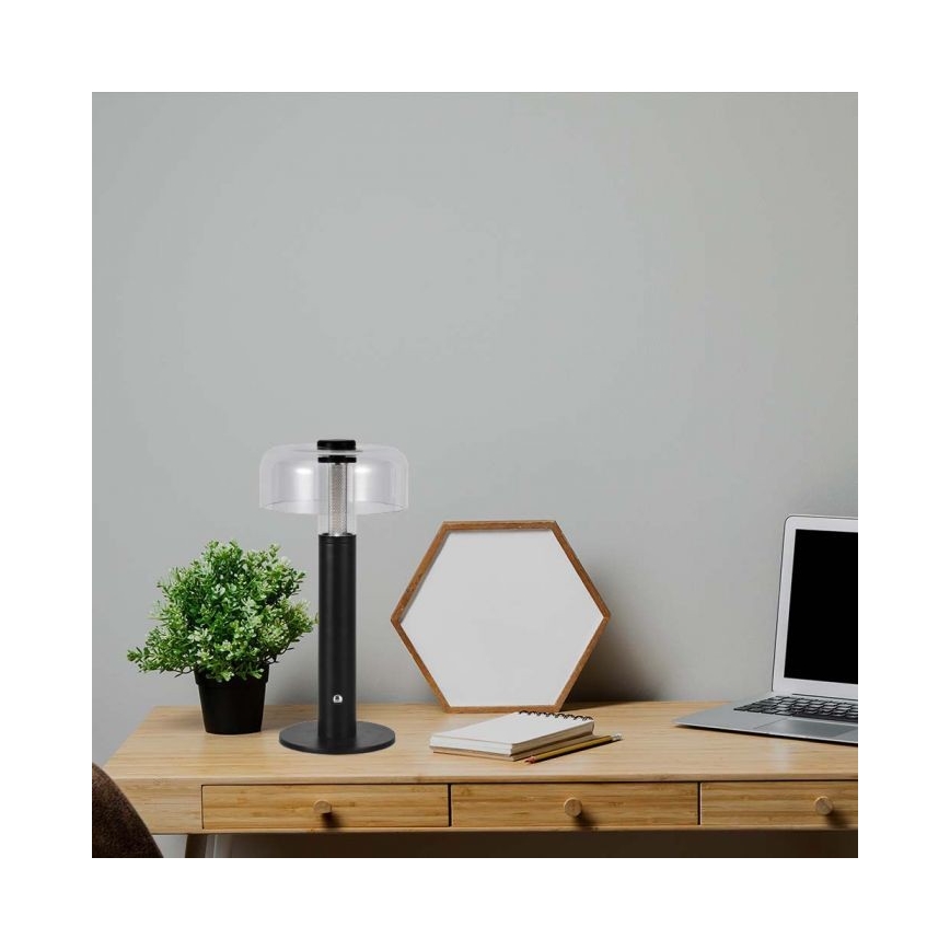 Lampe de table tactile rechargeable et à intensité variable LED/1W/5V 3000K 1800 mAh noir