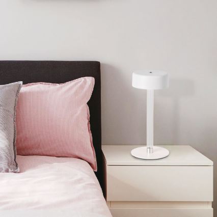 Lampe de table tactile rechargeable et à intensité variable LED/3W/5V 3000-6000K 2400 mAh blanc