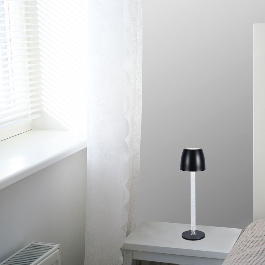Lampe de table tactile rechargeable et à intensité variable LED/3W/5V 3000K 1800 mAh noir