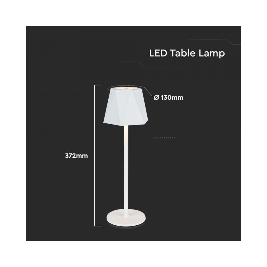 Lampe de table tactile rechargeable et à intensité variable LED/4W/5V 3000-6000K 1800 mAh blanc