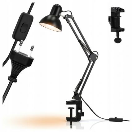 Lampe de table à pince 1xE27/60W/230V noire