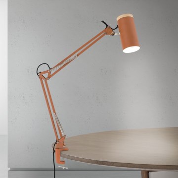 Lampe de table à pince GILI 1xE27/40W/230V, finition brique