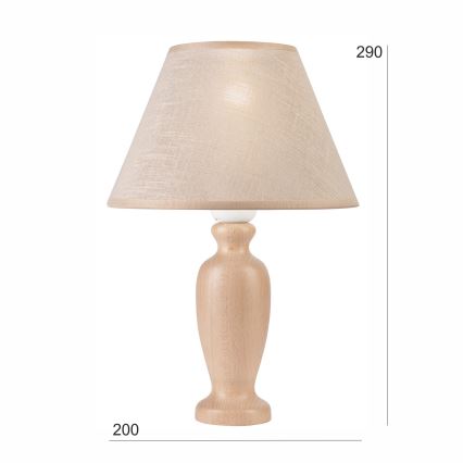 Lampe de table AMFORA 1xE27/60W/230V beige/hêtre