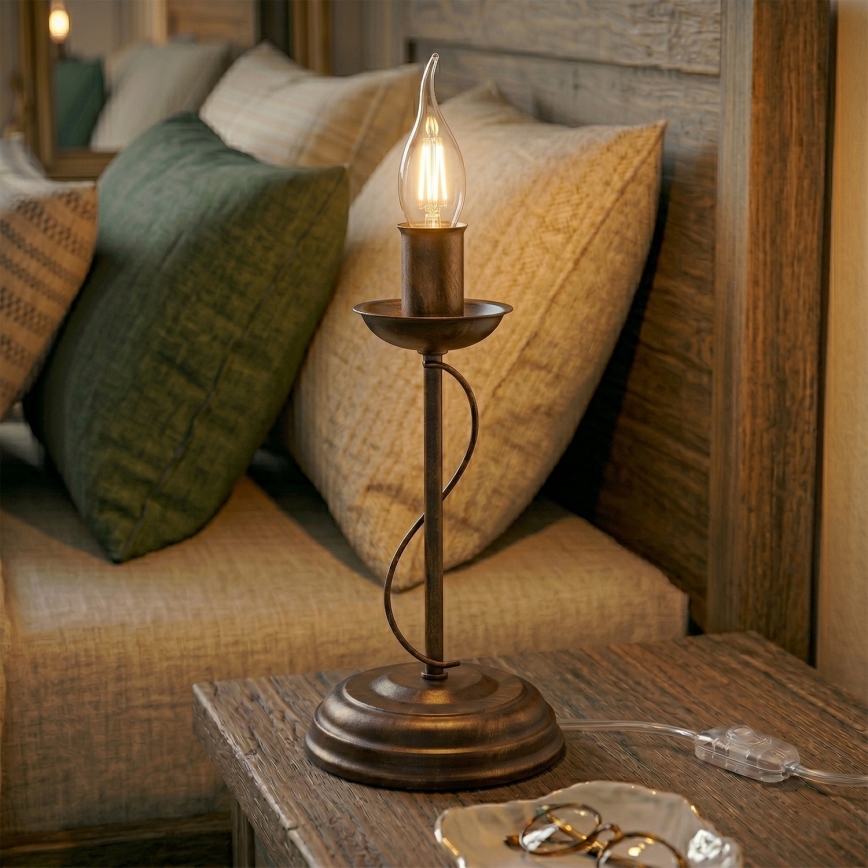Lampe de table ANTON 1xE14/60W/230V bronze