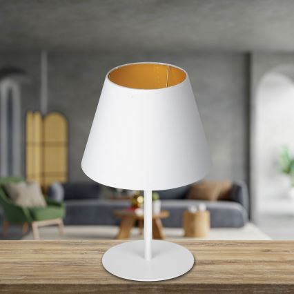 Lampe de table ARDEN 1xE27/60W/230V d. 20 cm blanc/doré