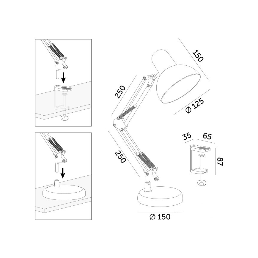 Lampe de table AURIQ 1xE27/60W/230V bleue
