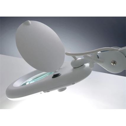 Lampe de table avec loupe LED/9W/230V blanc/chrome brillant