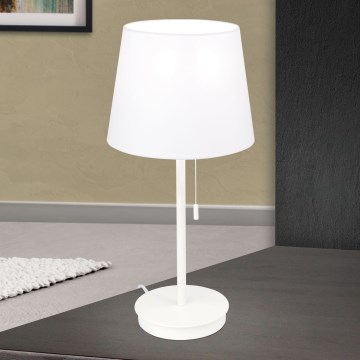 Lampe de table avec port USB LUDWIG 1xE27/40W/230V 50 cm blanc