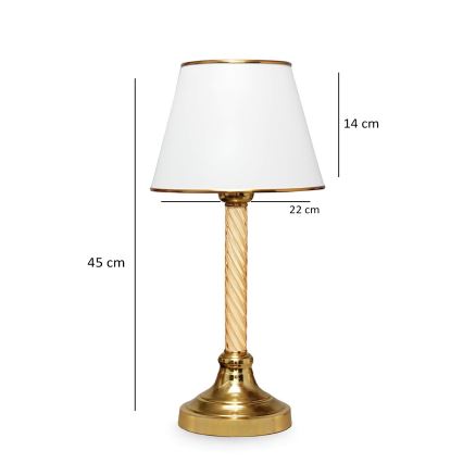 Lampe de table AYD 1xE27/40W/230V blanche/dorée
