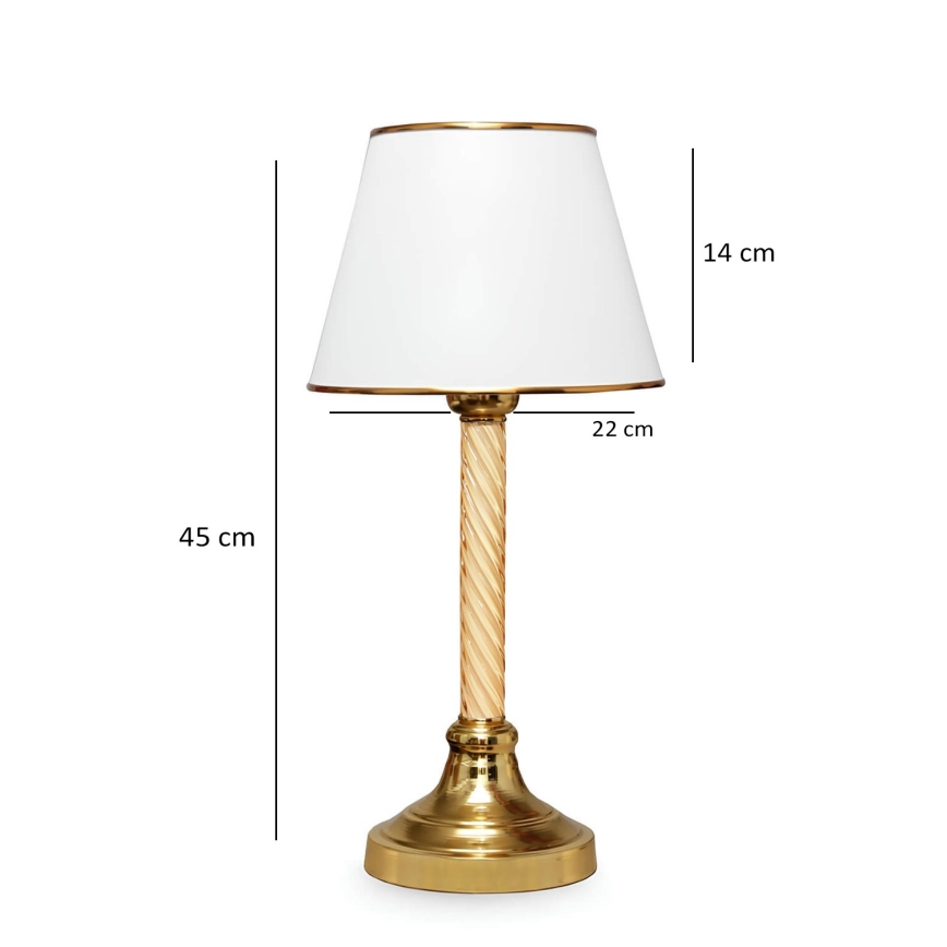 Lampe de table AYD 1xE27/40W/230V blanche/dorée