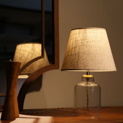 Lampe de table AYD 1xE27/40W/230V crème/transparent
