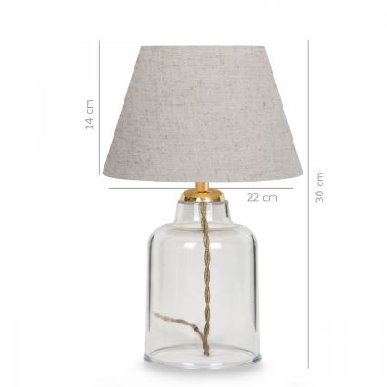 Lampe de table AYD 1xE27/40W/230V crème/transparent