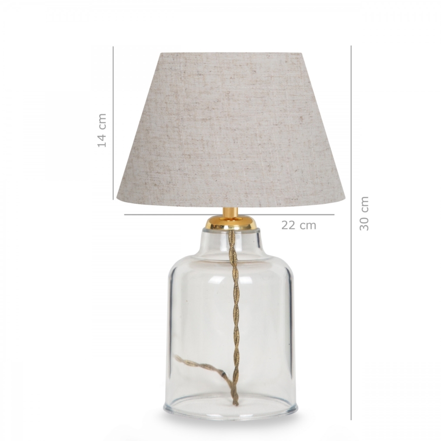 Lampe de table AYD 1xE27/40W/230V crème/transparent