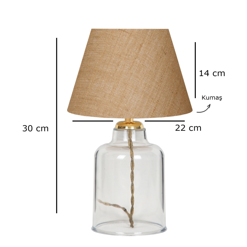 Lampe de table AYD 1xE27/40W/230V marron/transparent