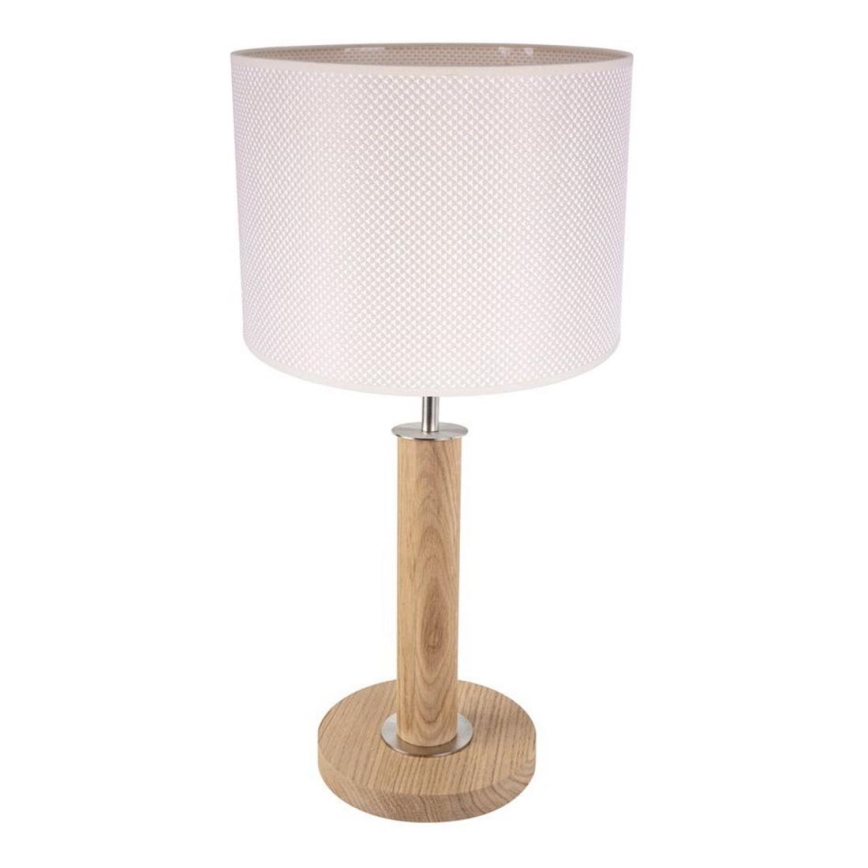 Lampe de table BENITA 1xE27/60W/230V 48 cm crème/chêne