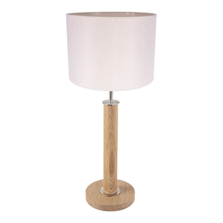 Lampe de table BENITA 1xE27/60W/230V 61 cm crème/chêne
