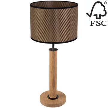 Lampe de table BENITA 1xE27/60W/230V 61 cm marron/chêne – FSC certifié