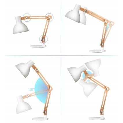 Lampe de table blanche 1xE27/40W/230V