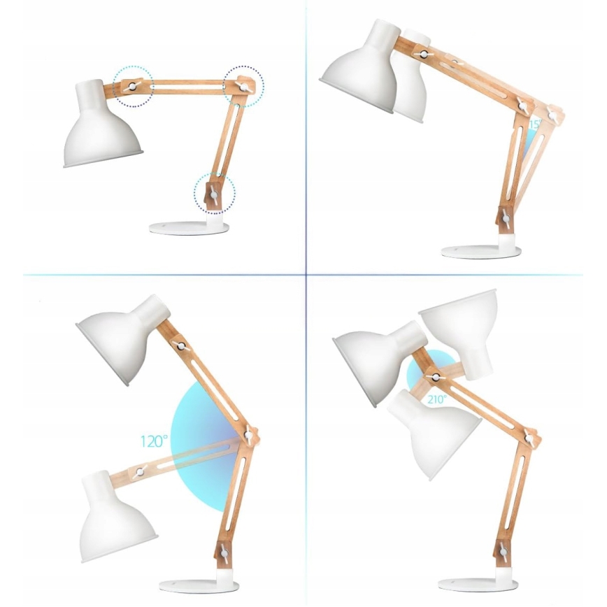 Lampe de table blanche 1xE27/40W/230V