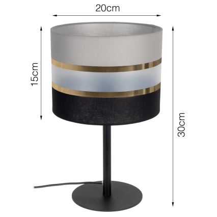 Lampe de table CORAL 1xE27/60W/230V noire/grise