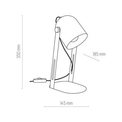 Lampe de table DAVIS 1xE27/60W/230V blanche