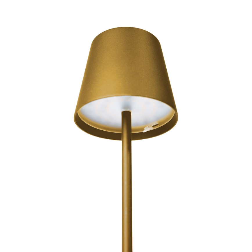 Lampe de table extérieure LED rechargeable et dimmable LED/4W/4000 mAh 3000/4000/5500K IP44 dorée