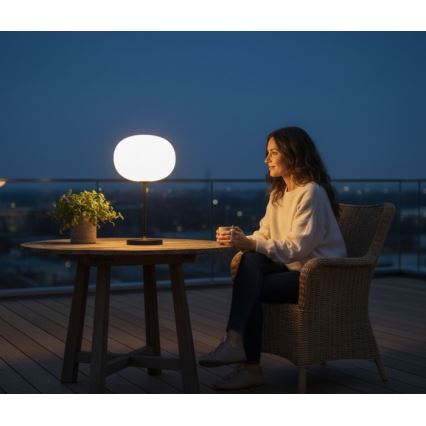 Lampe de table d'extérieur rechargeable à LED dimmable VENEZIA LED/2W/5V 2700K IP54 4000 mAh noire