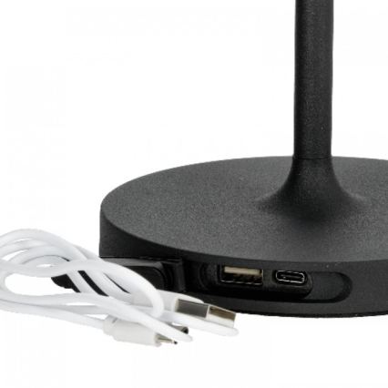 Lampe de table d'extérieur rechargeable à LED dimmable VENEZIA LED/2W/5V 2700K IP54 4000 mAh noire