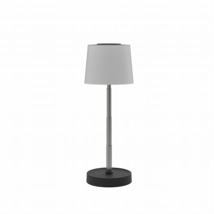 Lampe de table d'extérieur rechargeable LED à intensité réglable — 2W/5V, IP44, 1200 mAh, gris