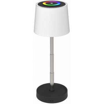 Lampe de table d'extérieur rechargeable LED RGBW tactile et dimmable — 2 W, 5 V, IP44, 1200 mAh — gris