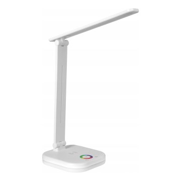 Lampe de table dimmable LED RGBW avec recharge sans fil LED/7W/5V USB blanche