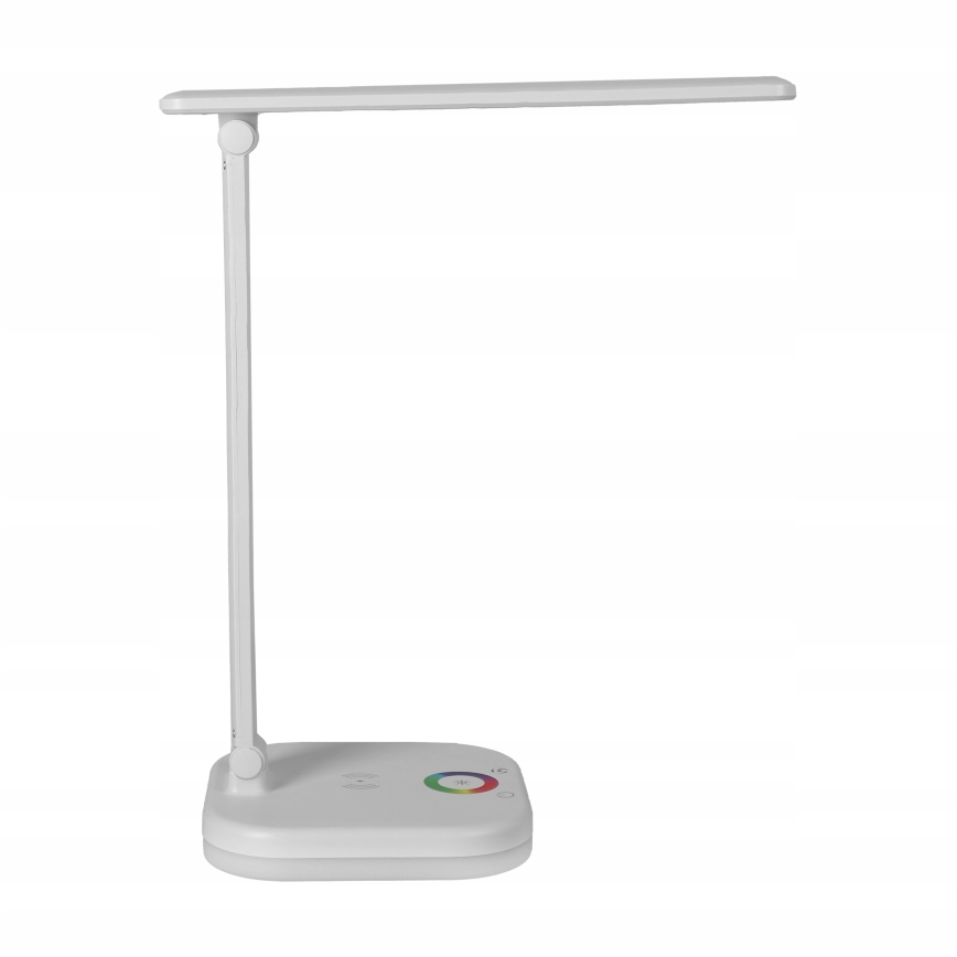 Lampe de table dimmable LED RGBW avec recharge sans fil LED/7W/5V USB blanche